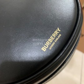 Burberry Black Leather Waffle Messenger Bag
