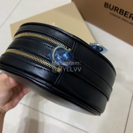 Burberry Black Leather Waffle Messenger Bag