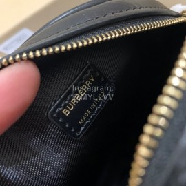 Burberry Black Leather Waffle Messenger Bag