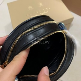 Burberry Black Leather Waffle Messenger Bag