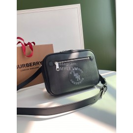Burberry Black Printed Messenger Bag For Men