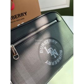 Burberry Black Printed Messenger Bag For Men
