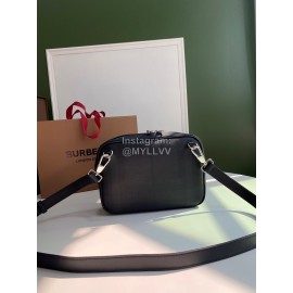 Burberry Black Printed Messenger Bag For Men