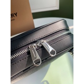 Burberry Black Printed Messenger Bag For Men