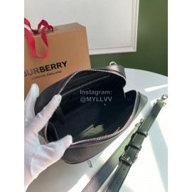 Burberry Black Printed Messenger Bag For Men