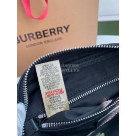 Burberry Black Printed Messenger Bag For Men