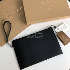 Burberry Printed Leather Zipper Handbag