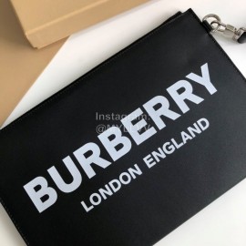 Burberry Printed Leather Zipper Handbag