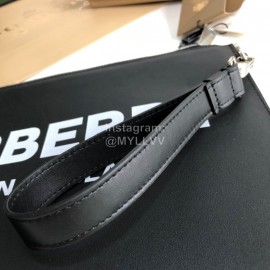 Burberry Printed Leather Zipper Handbag