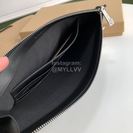 Burberry Printed Leather Zipper Handbag