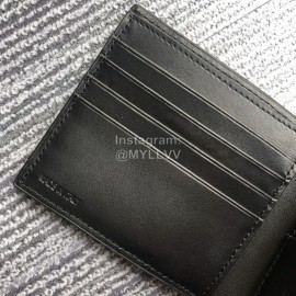 Burberry Black Palm Leather Two Fold Short Wallet