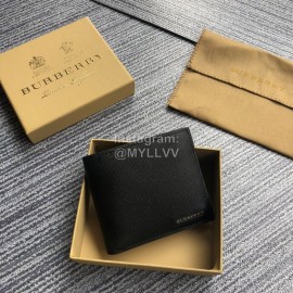 Burberry Black Palm Leather Two Fold Short Wallet