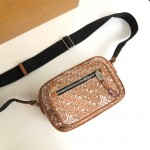 Burberry Orange Nylon Printed Messenger Bag