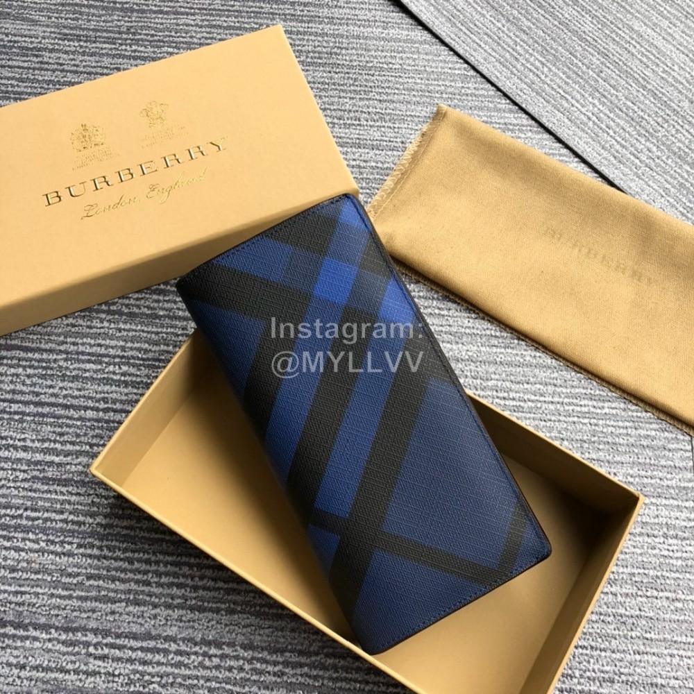 Burberry Blue Stripe Long Wallet