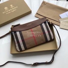 Burberry Cotton Checkered Small Messenger Bag