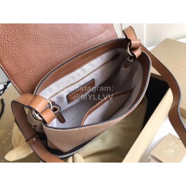 Burberry Cotton Plaid Leather Messenger Bag