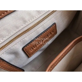 Burberry Cotton Plaid Leather Messenger Bag