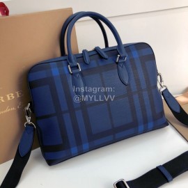 Burberry Blue Stripe Briefcase For Men