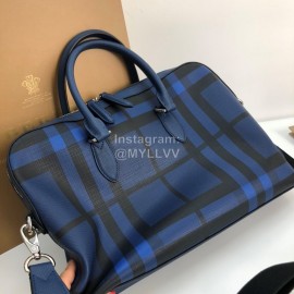 Burberry Blue Stripe Briefcase For Men