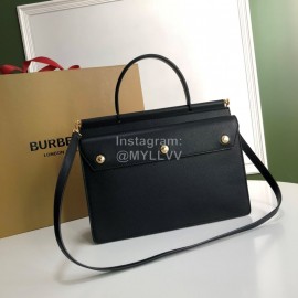 Burberry Black Leather Satchel Handbag