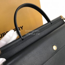 Burberry Black Leather Satchel Handbag