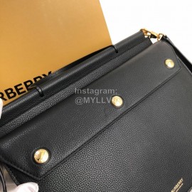 Burberry Black Leather Satchel Handbag