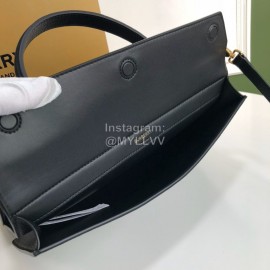 Burberry Black Leather Satchel Handbag