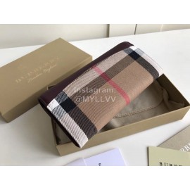 Burberry Purple Plaid Leather Long Flip Wallet