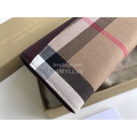 Burberry Purple Plaid Leather Long Flip Wallet