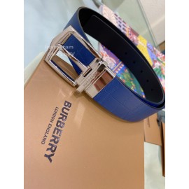 Burberry Blue Leather Silver Needle Buckle 35mm Belts
