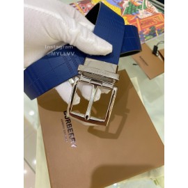 Burberry Blue Leather Silver Needle Buckle 35mm Belts