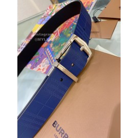 Burberry Blue Leather Silver Needle Buckle 35mm Belts