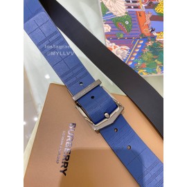 Burberry Blue Leather Silver Needle Buckle 35mm Belts