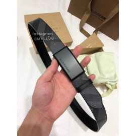 Burberry Fashion Black Leather Buckle 35mm Belts