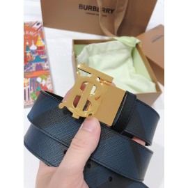 Burberry Fashion Black Leather Gold Buckle 35mm Belts