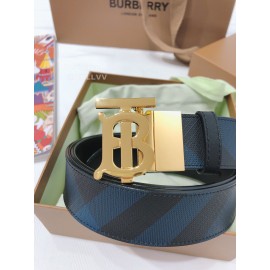 Burberry Fashion Black Leather Gold Buckle 35mm Belts