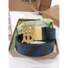 Burberry Fashion Black Leather Gold Buckle 35mm Belts