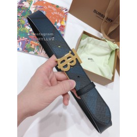 Burberry Fashion Black Leather Gold Buckle 35mm Belts