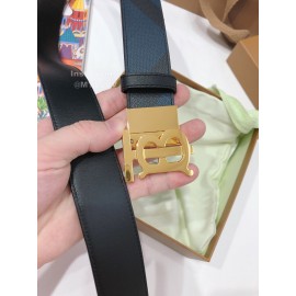 Burberry Fashion Black Leather Gold Buckle 35mm Belts