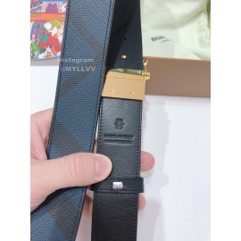 Burberry Fashion Black Leather Gold Buckle 35mm Belts