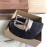 Burberry Embossed Leather Silver Needle Buckle 35mm Belts