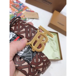 Burberry Printed Leather Gold Buckle 35mm Belts
