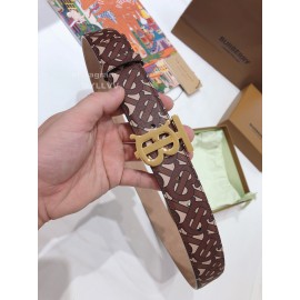 Burberry Printed Leather Gold Buckle 35mm Belts