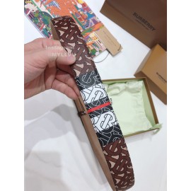 Burberry Printed Leather Gold Buckle 35mm Belts