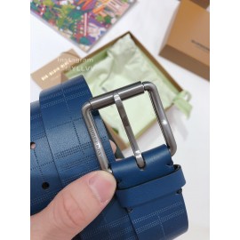 Burberry New Blue Leather Silver Needle Buckle 35mm Belts