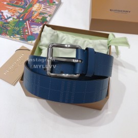 Burberry New Blue Leather Silver Needle Buckle 35mm Belts