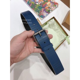 Burberry New Blue Leather Silver Needle Buckle 35mm Belts