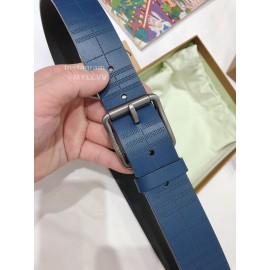 Burberry New Blue Leather Silver Needle Buckle 35mm Belts