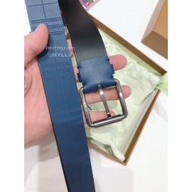 Burberry New Blue Leather Silver Needle Buckle 35mm Belts