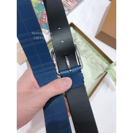 Burberry New Blue Leather Silver Needle Buckle 35mm Belts